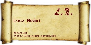 Lucz Noémi névjegykártya